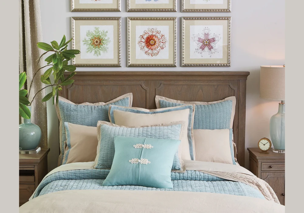 Color-Coordinated Decorative Pillows Ideas on Bed