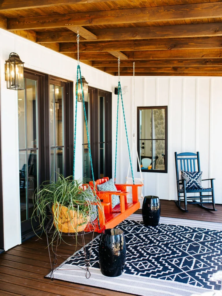 Colorful Painted Porch Swings