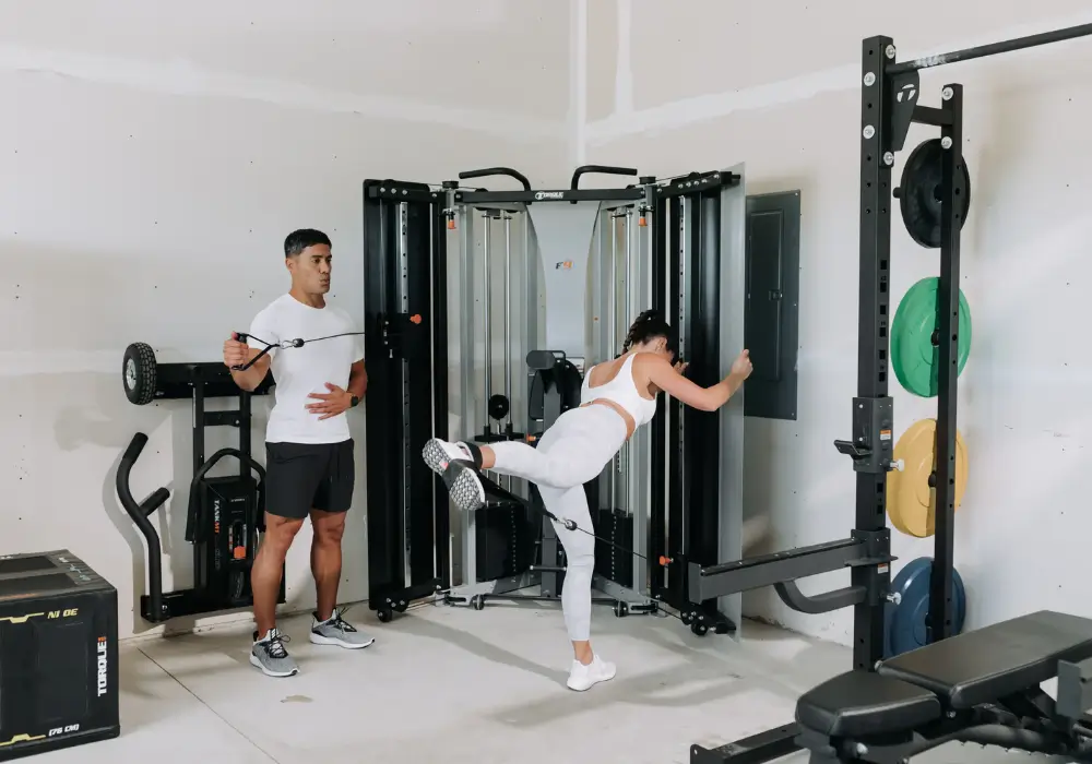 Compact Home Gym with Foldable Equipment