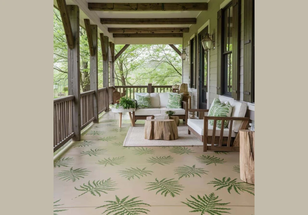 Concrete Painted Flooring Ideas for Minimal Balcony Style
