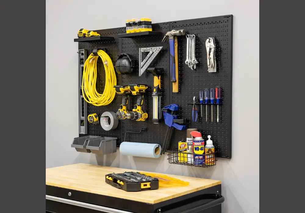 Corner Pegboard Setup