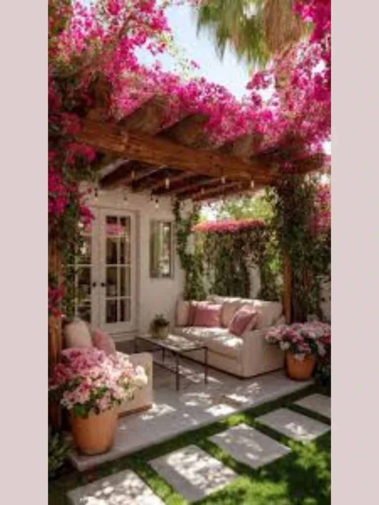 Covered Pergola With Climbing Plants