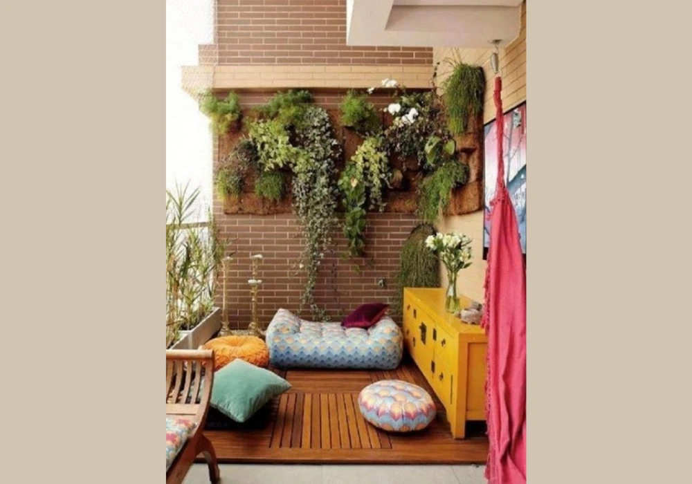 Cozy Seating Corner with Cushions and Throws