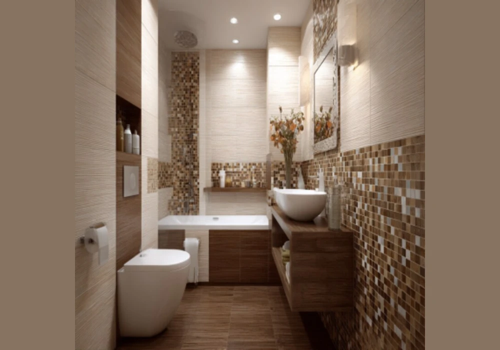 Cream and Soft Brown for Warm Bathroom Style