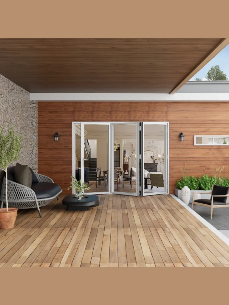 Custom Bifold Wood and Glass Doors