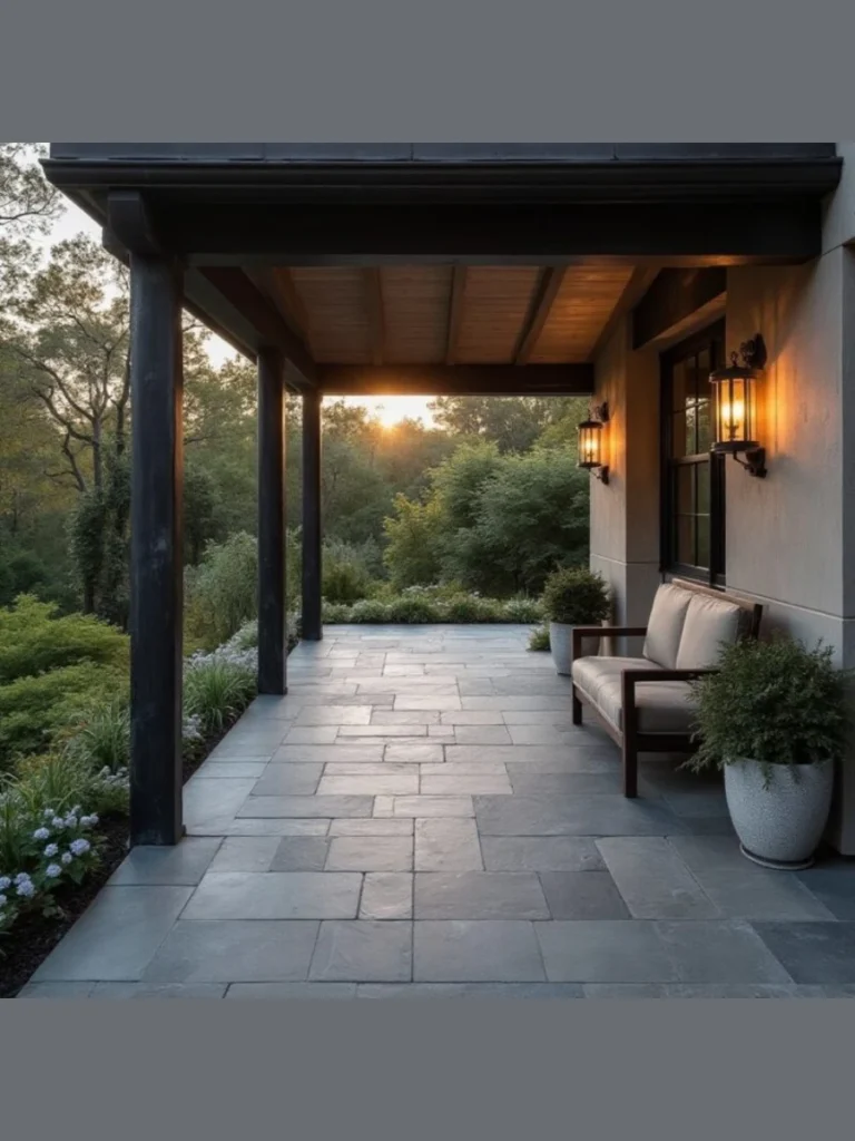 Dark Granite Porch Tile Ideas