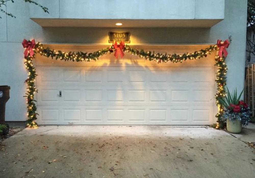 Decorative Lighting Trellis Over Garage Door Ideas for Night Appeal