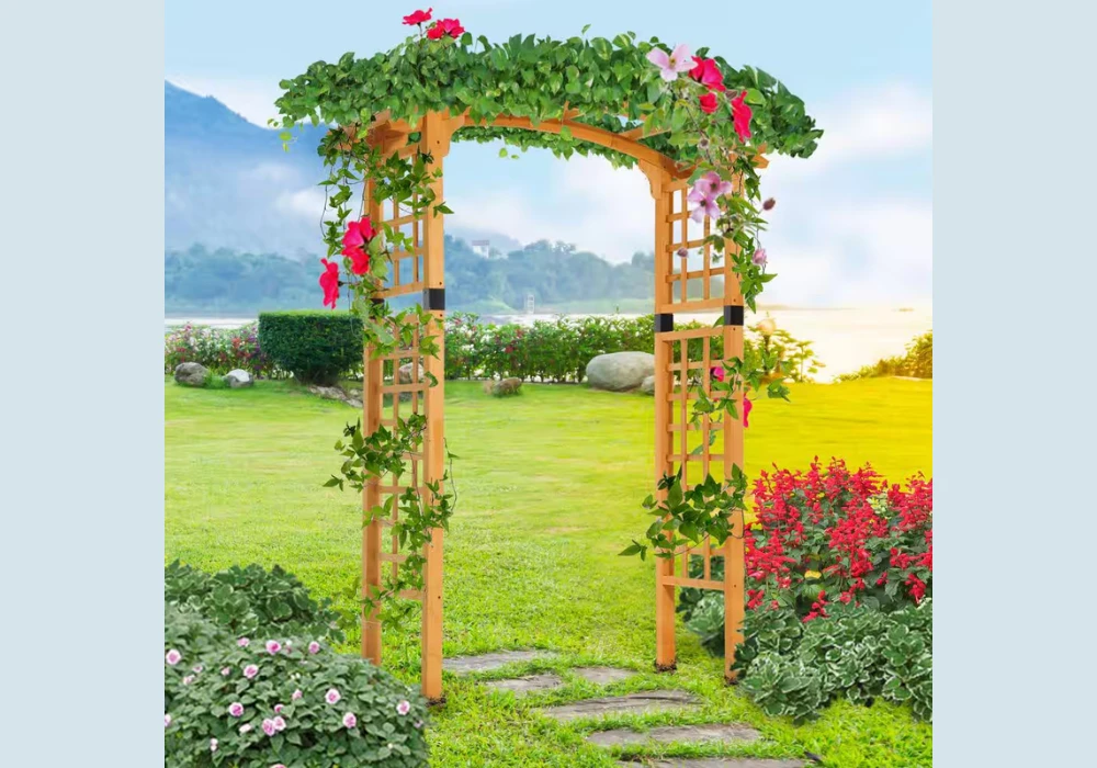 Decorative Wooden Arch Trellis for Entry Privacy