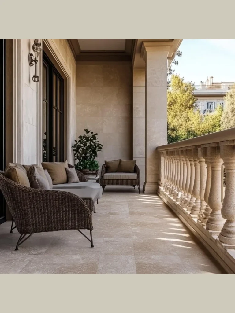 Elegant Travertine Porch Tile Ideas