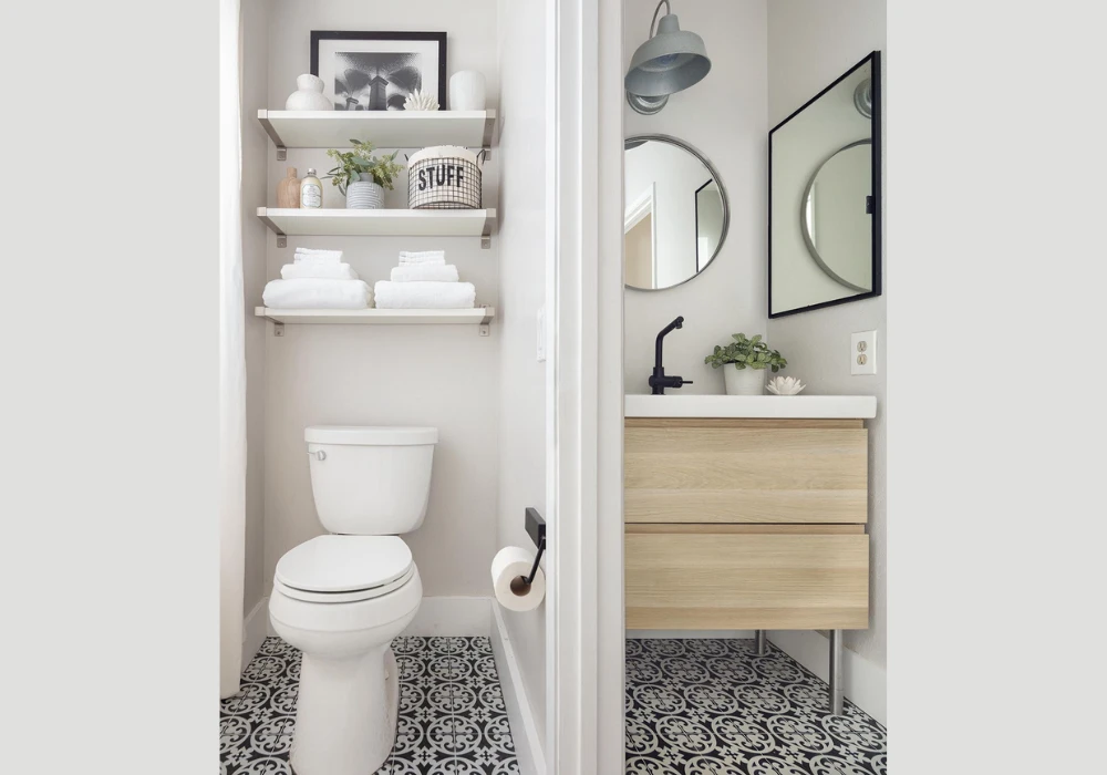 Floating Shelves with Minimal Decor