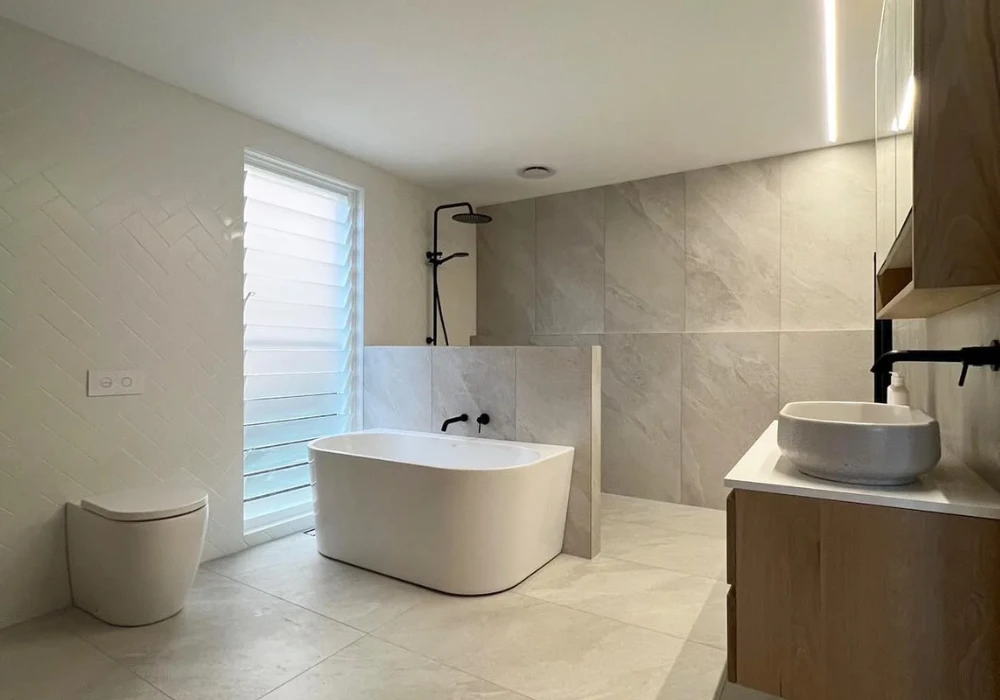 Floor-to-Ceiling Tile Design in bathroom