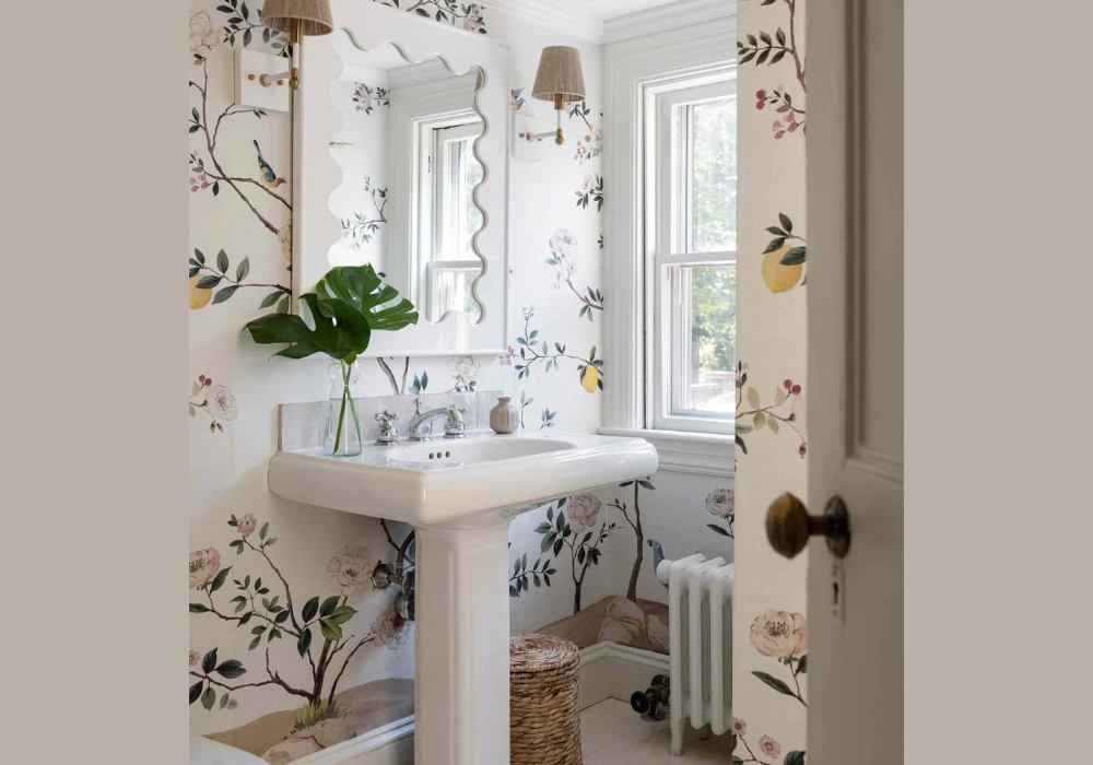Floral Bathroom Wallpaper Ideas for Soft, Elegant Style