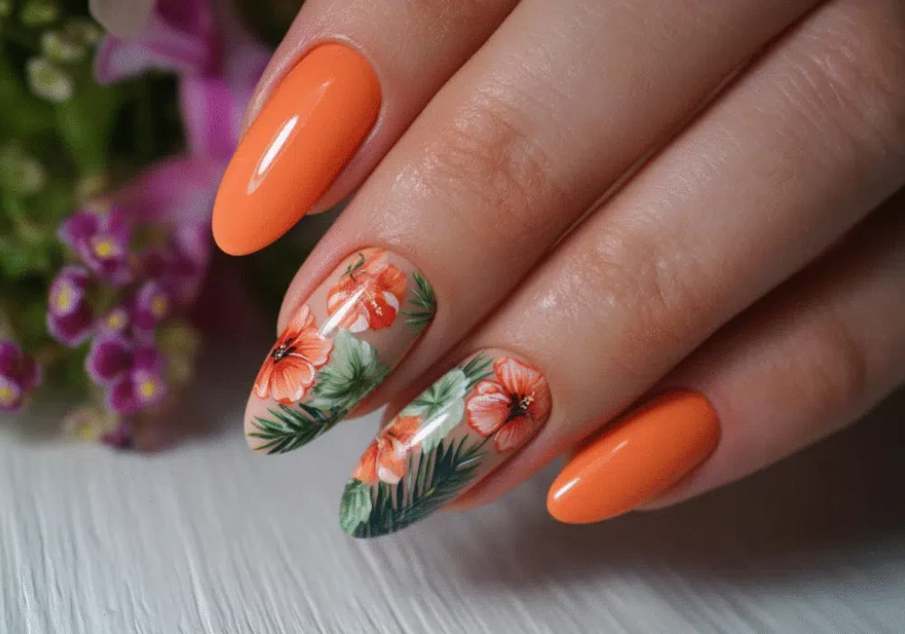Floral Gel Nail Designs for Soft Summer Charm