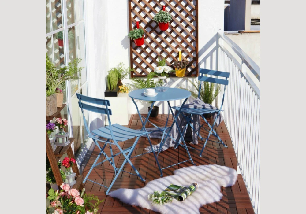 Foldable Bistro Set Balcony Table Ideas for Compact Living