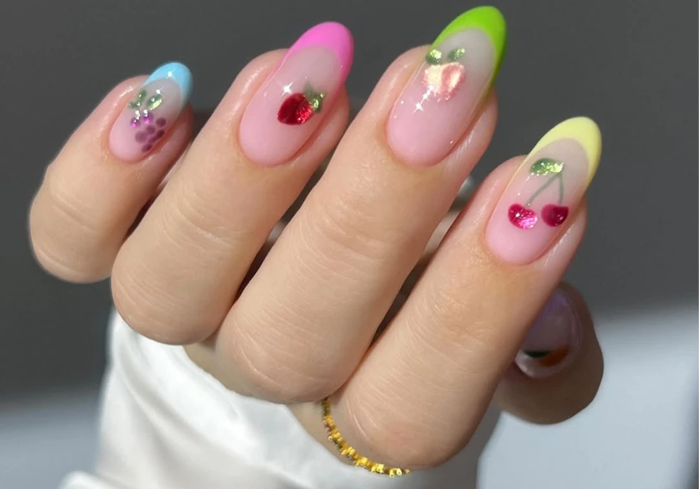 French Color Block Summer Nail Design Ideas for Modern Style