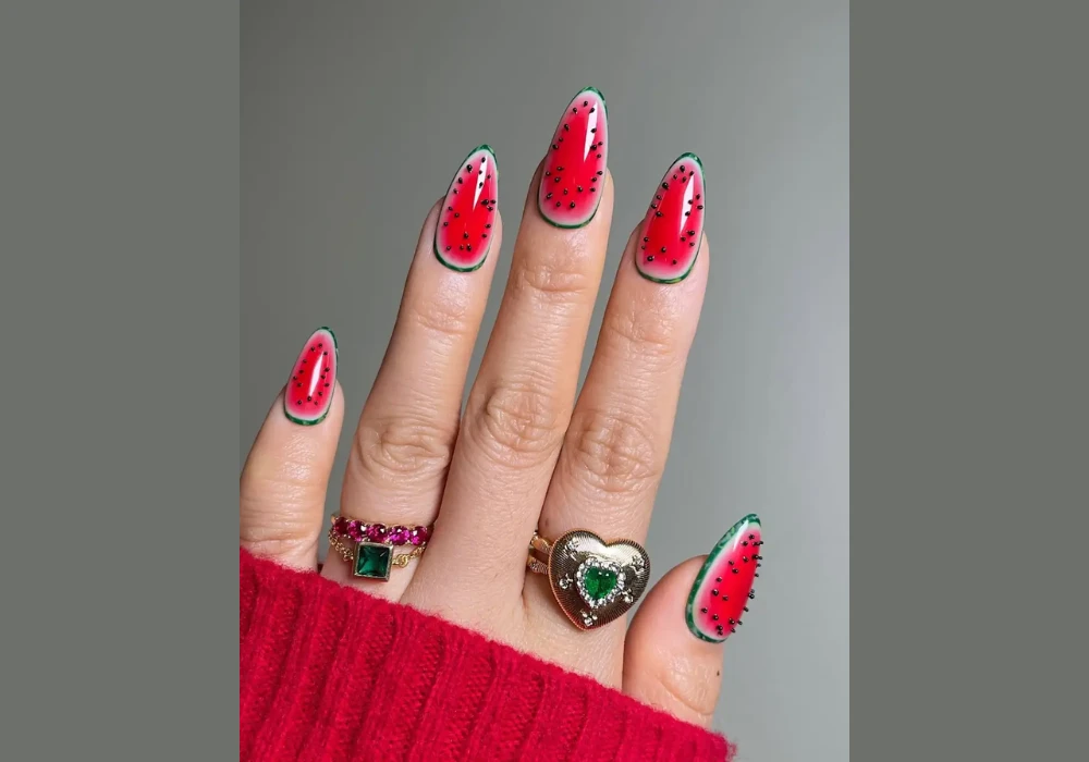 Fruit-Inspired Gel Nail Art for Fun Summer Style