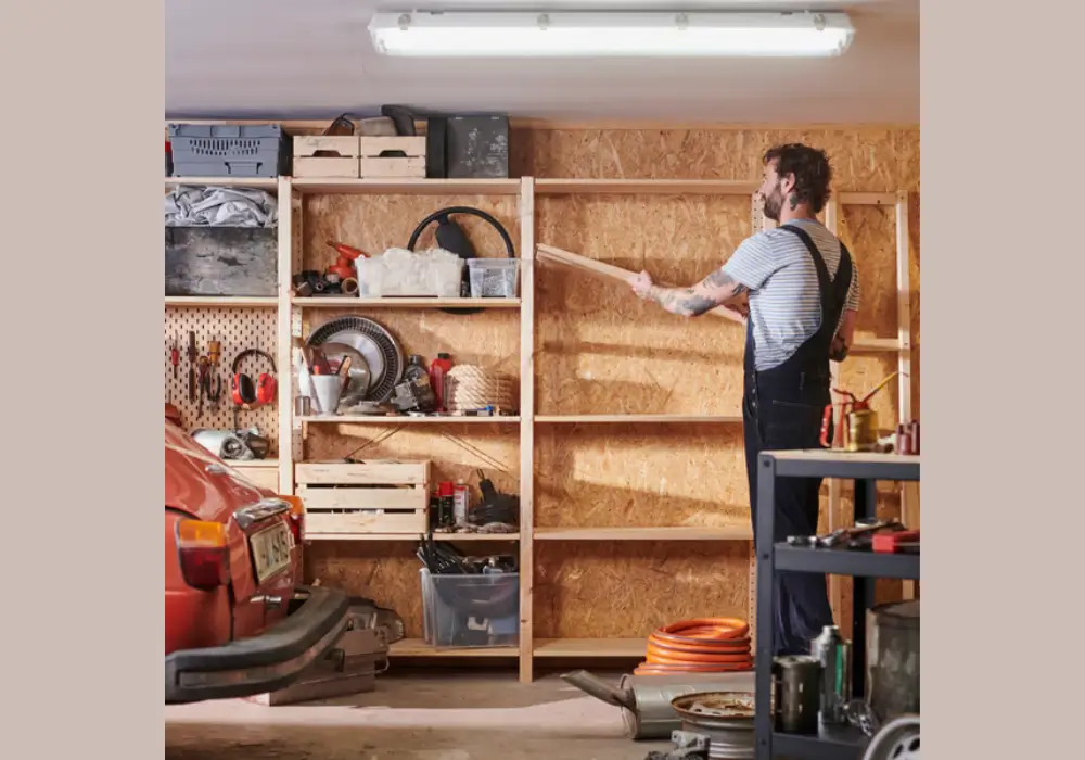 Garage Cabinets with Open Shelving