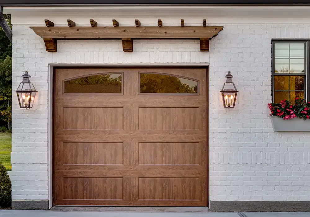 Garage Door with Decorative Hardware