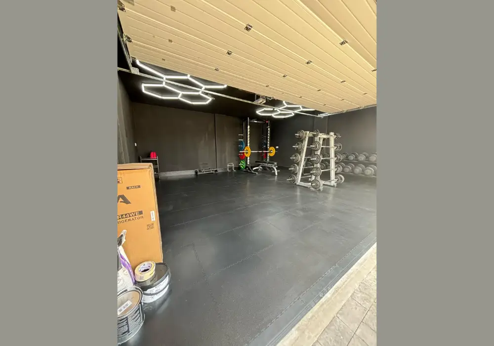 Garage Gym with Rubber Flooring