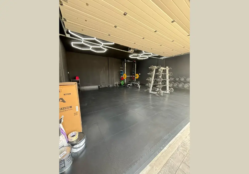 Garage Gym with Rubber Flooring