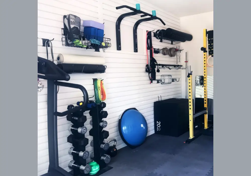 Garage Gym with Storage Wall