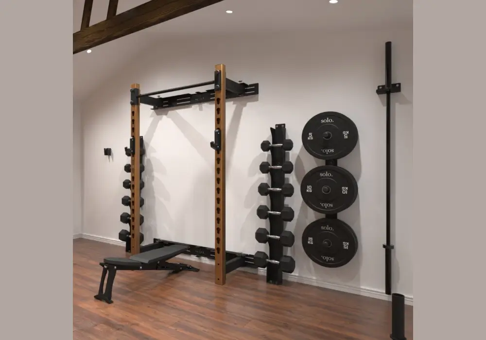 Garage Gym with Wall-Mounted Storage
