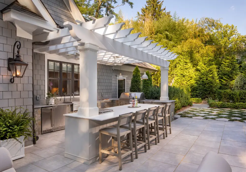 Garage Patio with Indoor-Outdoor Bar