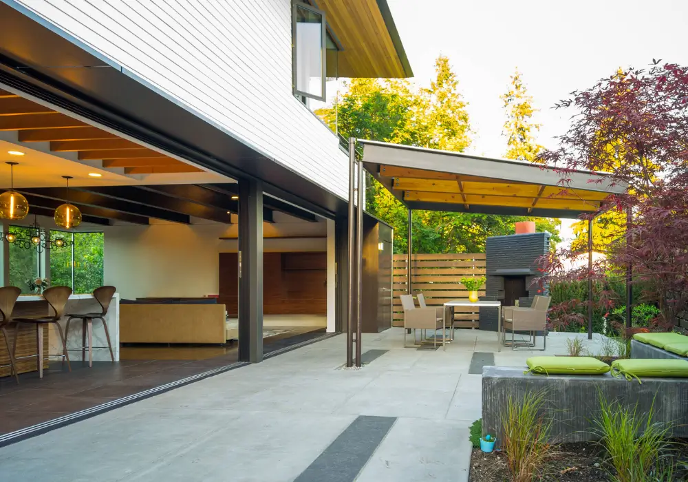 Garage Patio with Multi-Zone Layout
