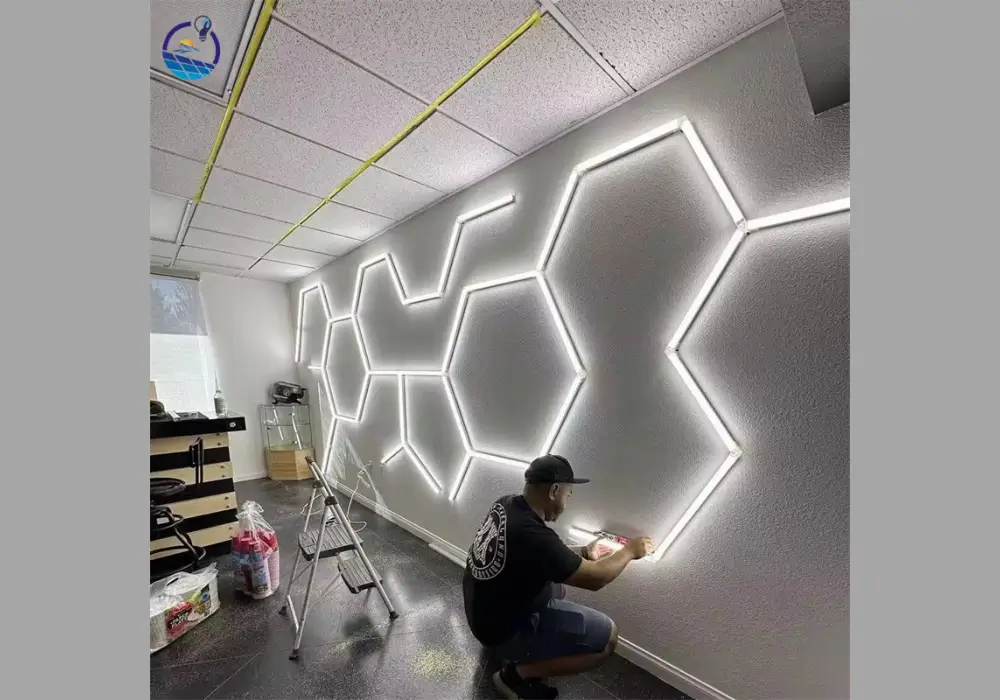 Garage Wall with LED Lighting Panels