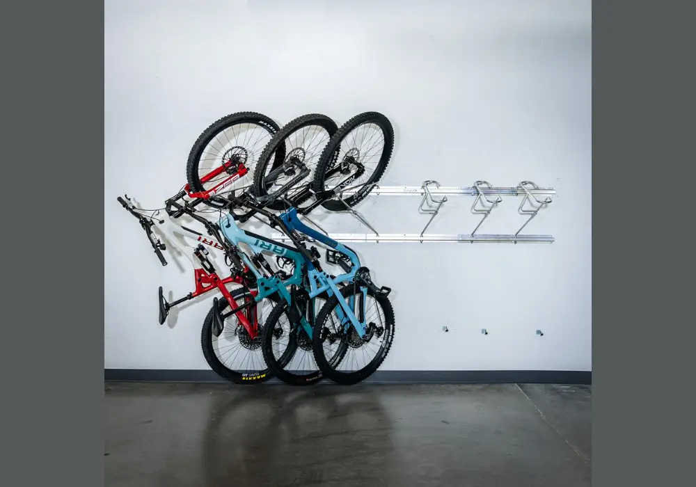 Garage Wall with Mounted Bike Racks