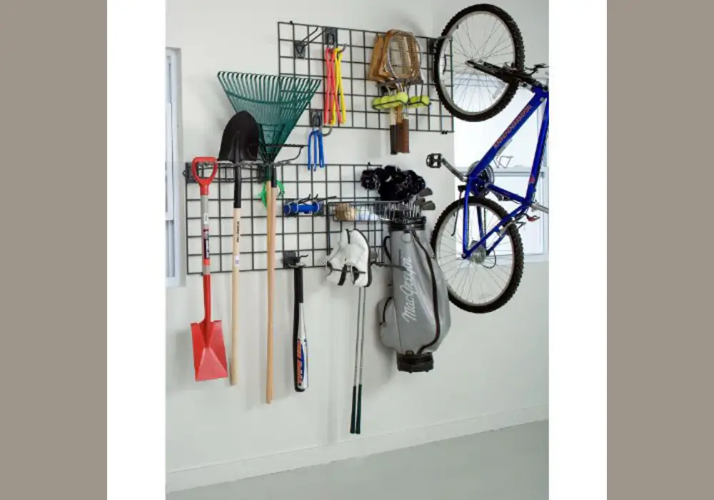 Garage Wall with Tool Grid System