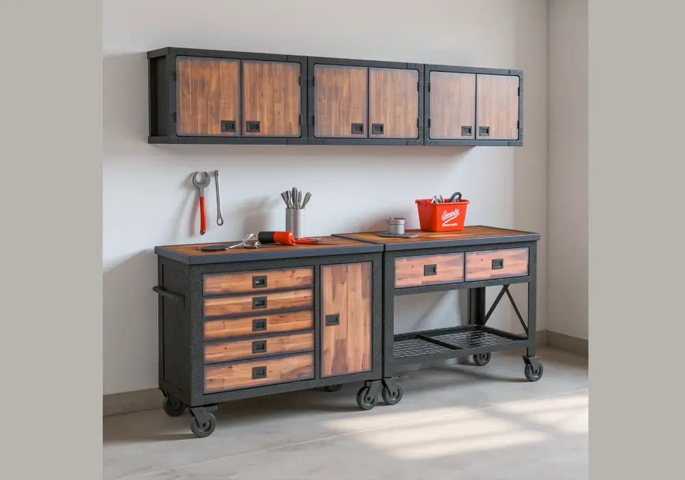 Garage Workbench with Built-In Storage