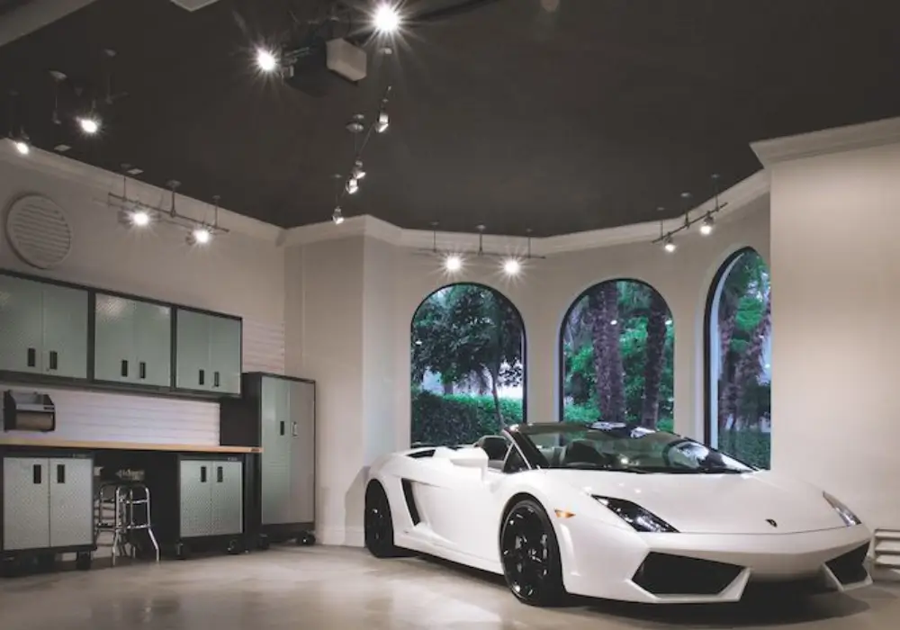 Garage with Custom Lighting