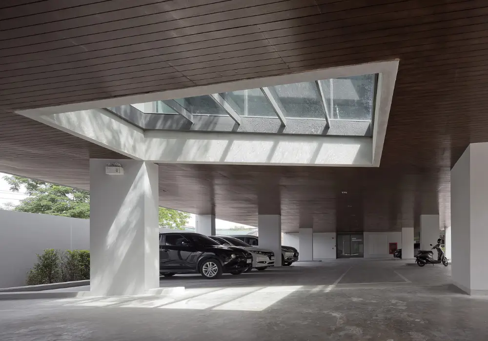 Garage with Skylights for Natural Light