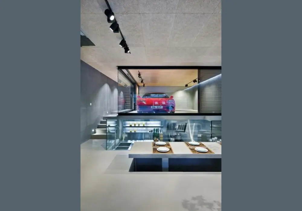 Garage with Vehicle Display Area