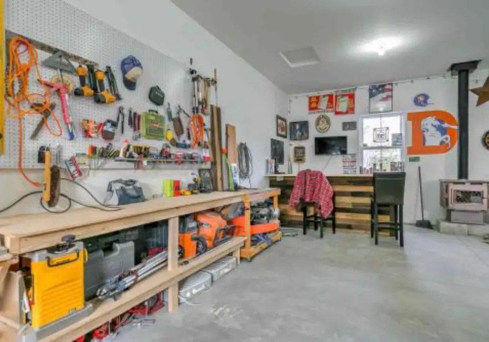 Garage with Workspace for Hobbies