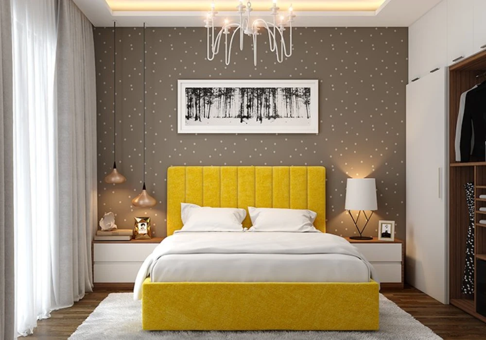 Geometric Light Pattern Wallpaper for Summer Bedrooms