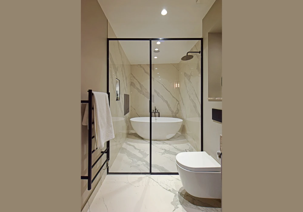 Glass Partition with Metal Frame 