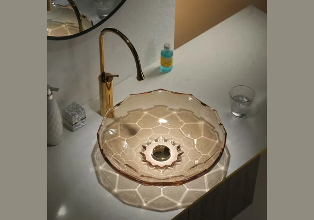 Glass Sink for a Bright and Open Feel
