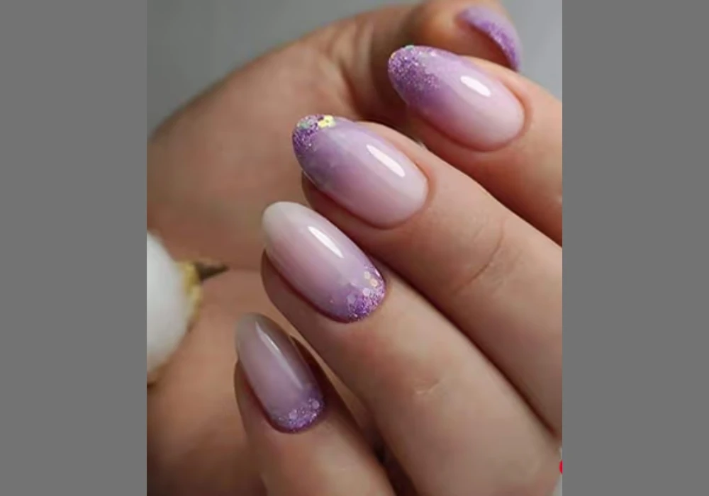 Glitter Summer Nail Inspiration for Light Sparkle Effect