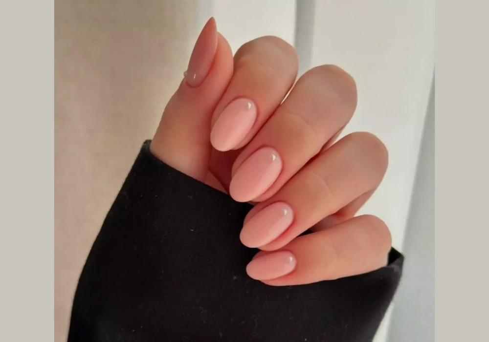 Glossy Nude Minimal Nails