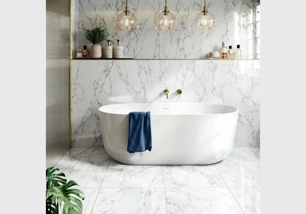 Glossy Wall Tile Trend for Bright Bathrooms