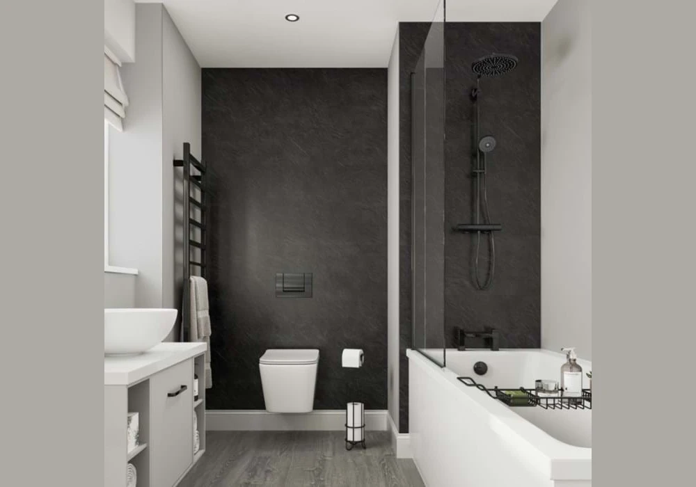 Gray Accent Wall Bathroom Ideas for Simple Focus