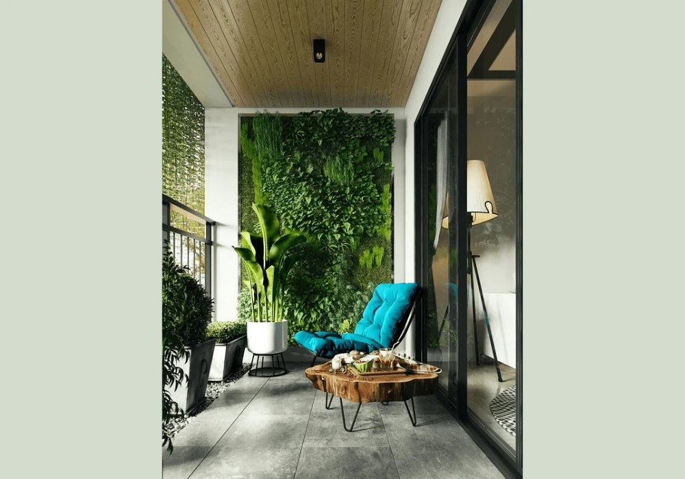 Green Balcony Inspiration with Vertical Garden Wall