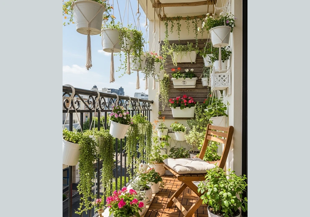 Hanging Basket Planters for Airy Green Look