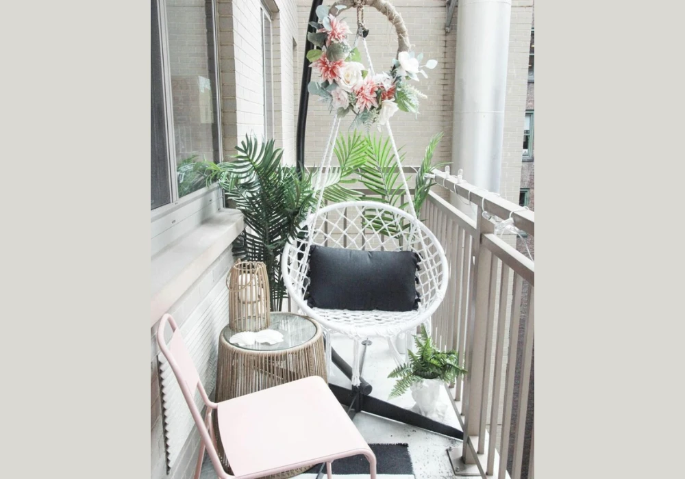 Hanging Chair Setup for Small Balcony Design Ideas