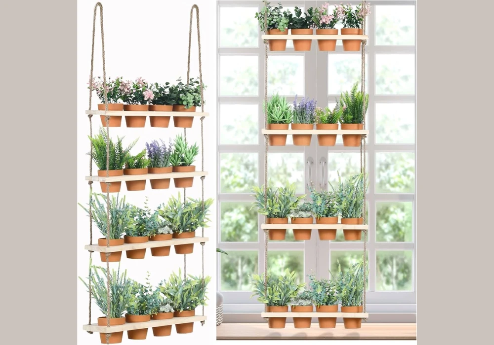 Hanging Shelf Planters for Organized Display