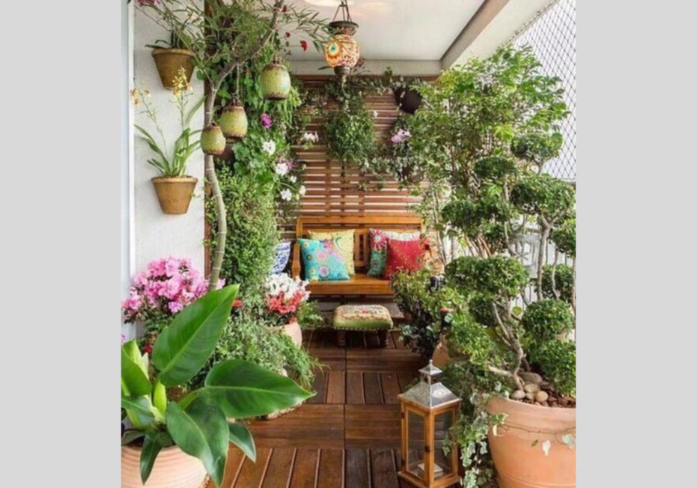 Hanging planter balcony patio ideas