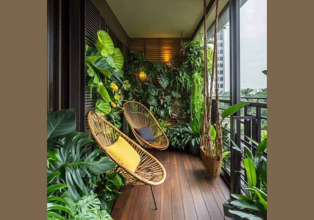 Herb Garden Balcony Setup for Fresh Kitchen Use