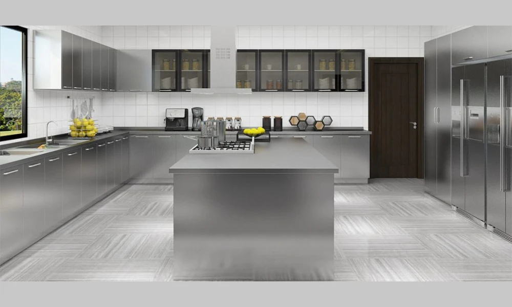 Stainless Steel Finish Kitchen